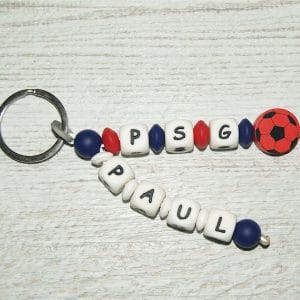 Porte clé silicone PSG et prénom