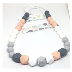 collier de dentition saumon noir gris silicone