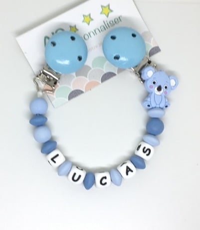 attache-doudou-a-personnaliser-forme-koala-bleu-silicone-prenom